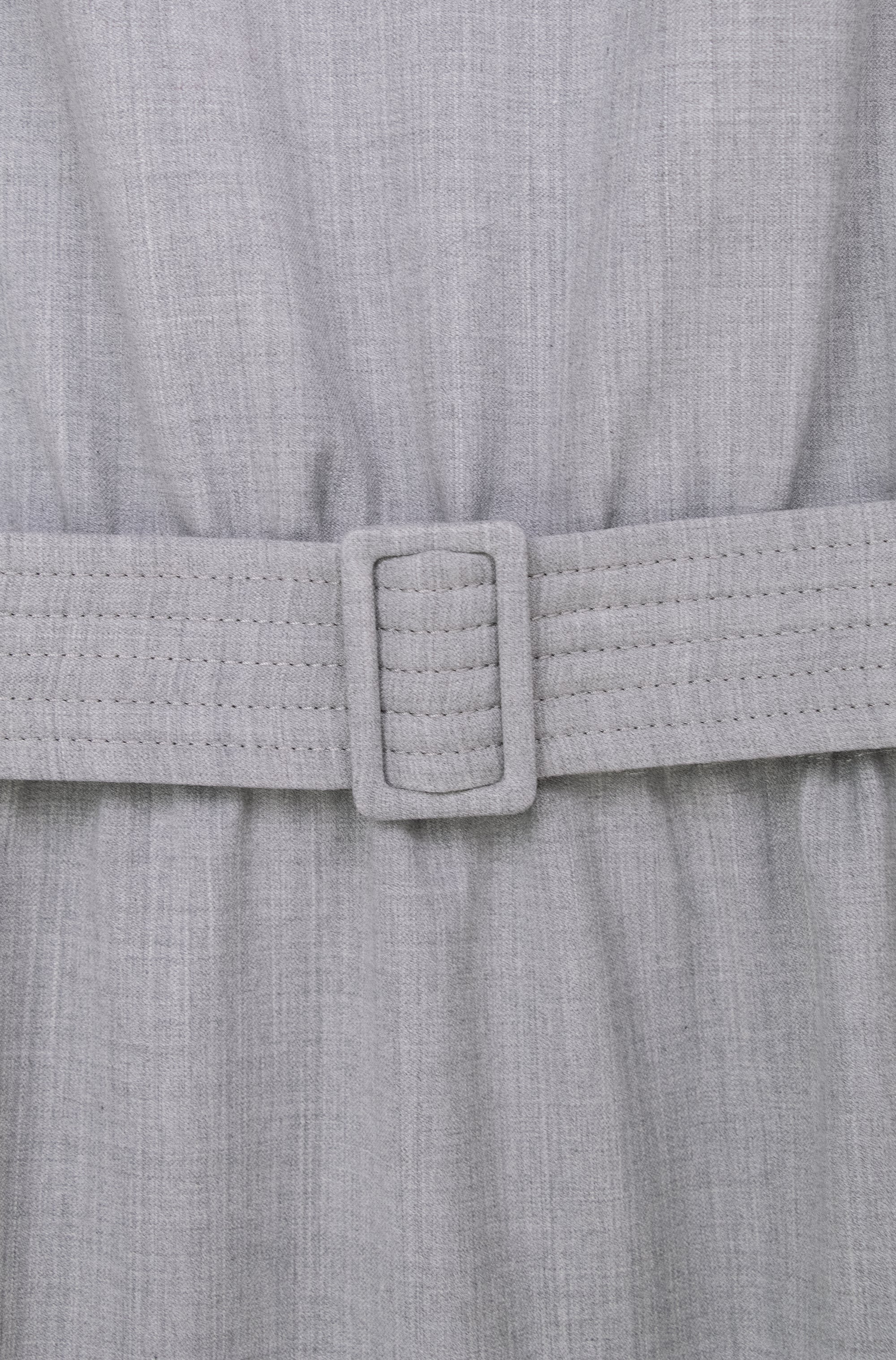 Grey stretch wool tuck wave dress