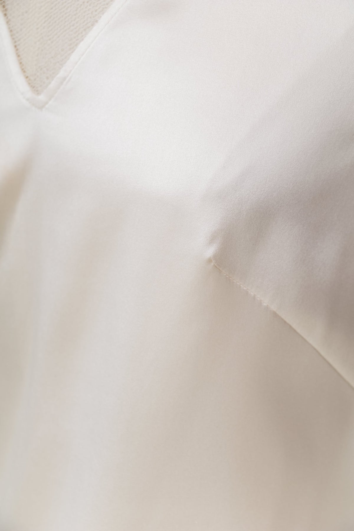 Ligh beige sleeveless stretch silk blouse