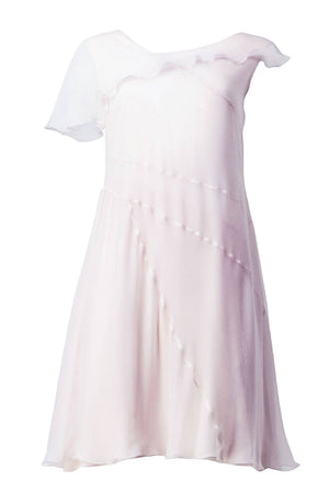 Light pink layered silk cocktail dress