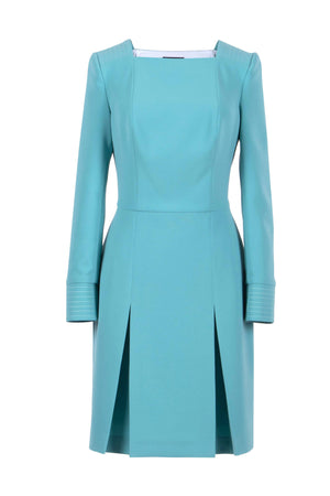 Light blue long sleeve crepe dress