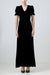 Long black silk velvet evening dress