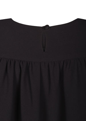 Long Sleeve Crepe Shift Dress
