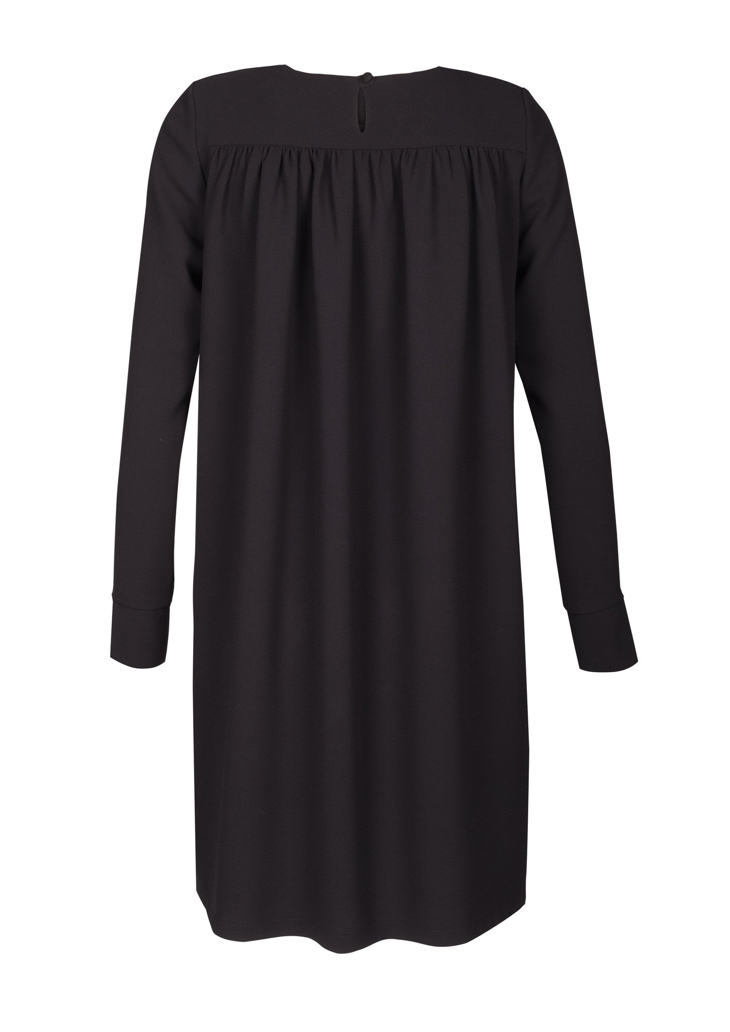 Long Sleeve Crepe Shift Dress