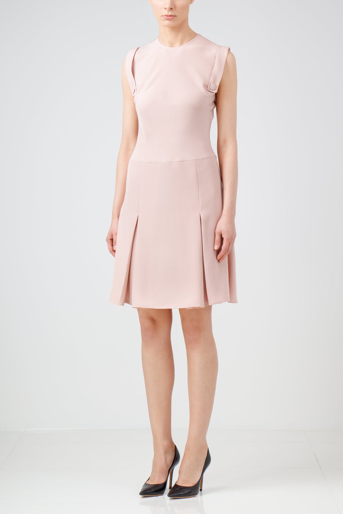 Pink nude crepe dress