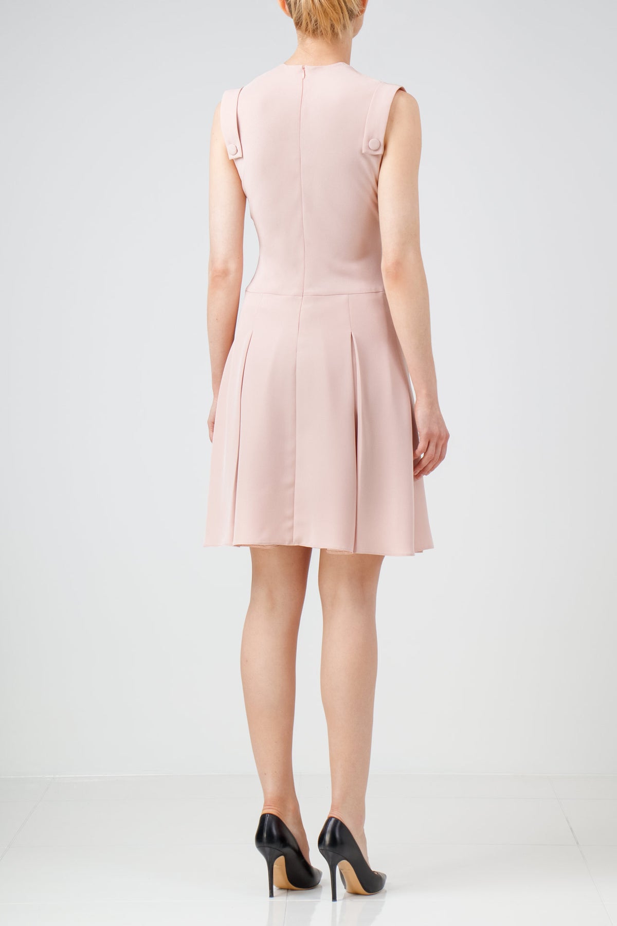 Pink nude crepe dress