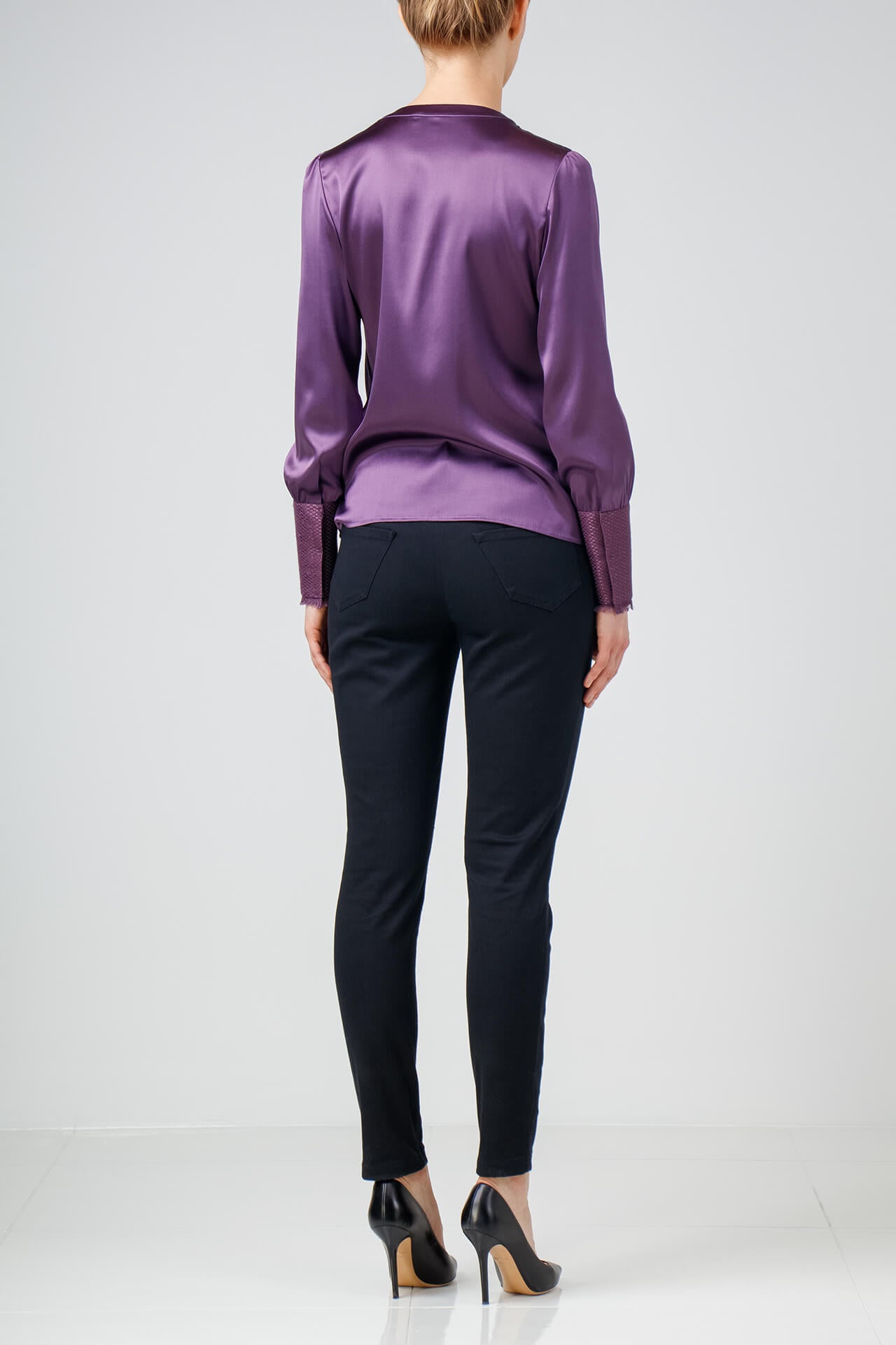 Stretch-silk purple shirts