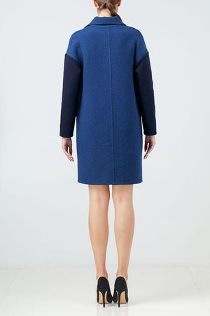 Reversible navy blue wool coat