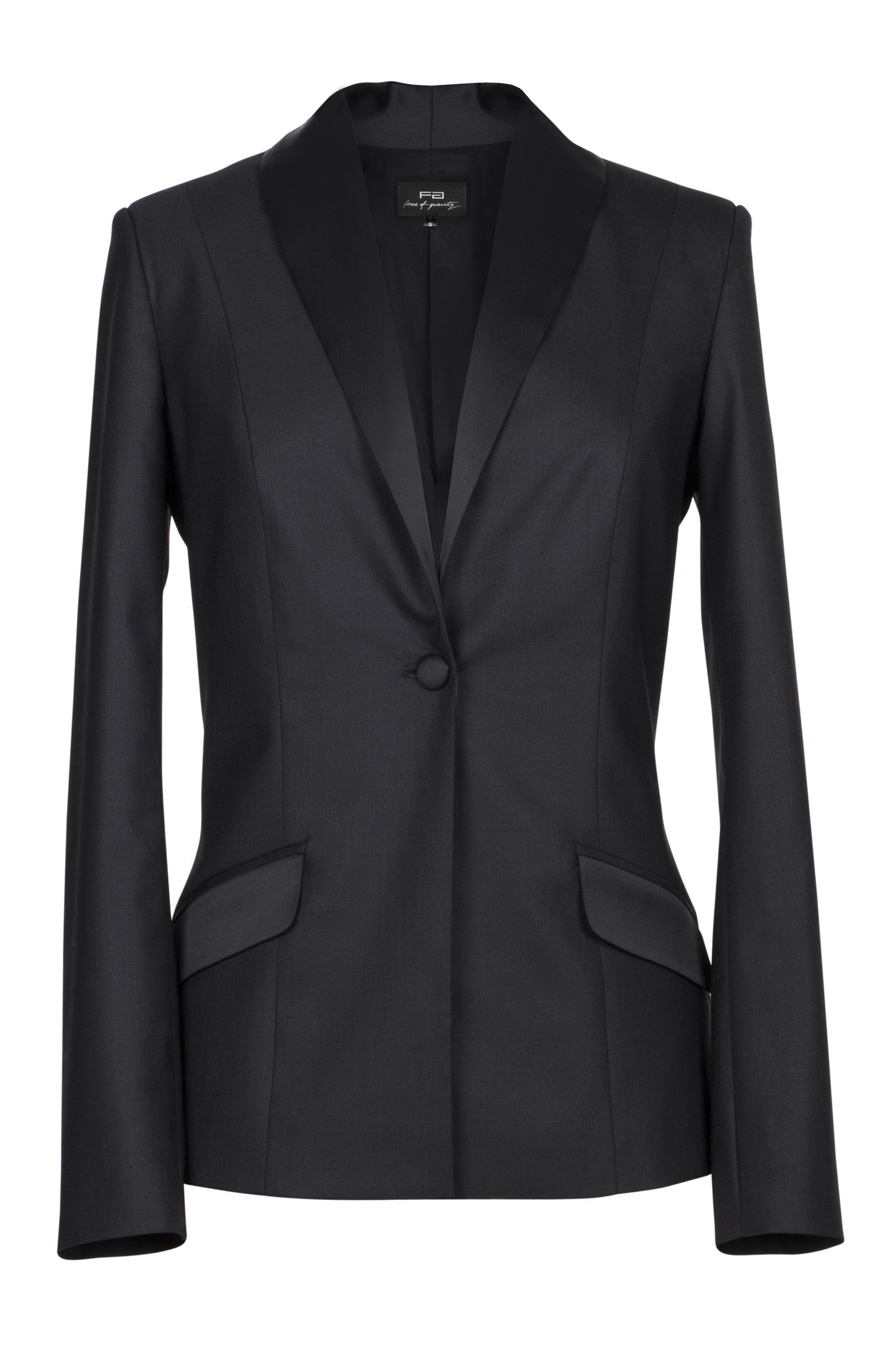 Satin-trimmed wool tuxedo blazer 
