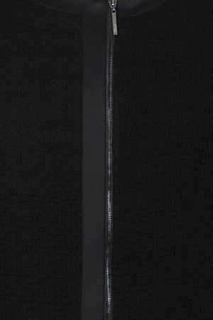 Satin trimmed bouclé tweed jacket