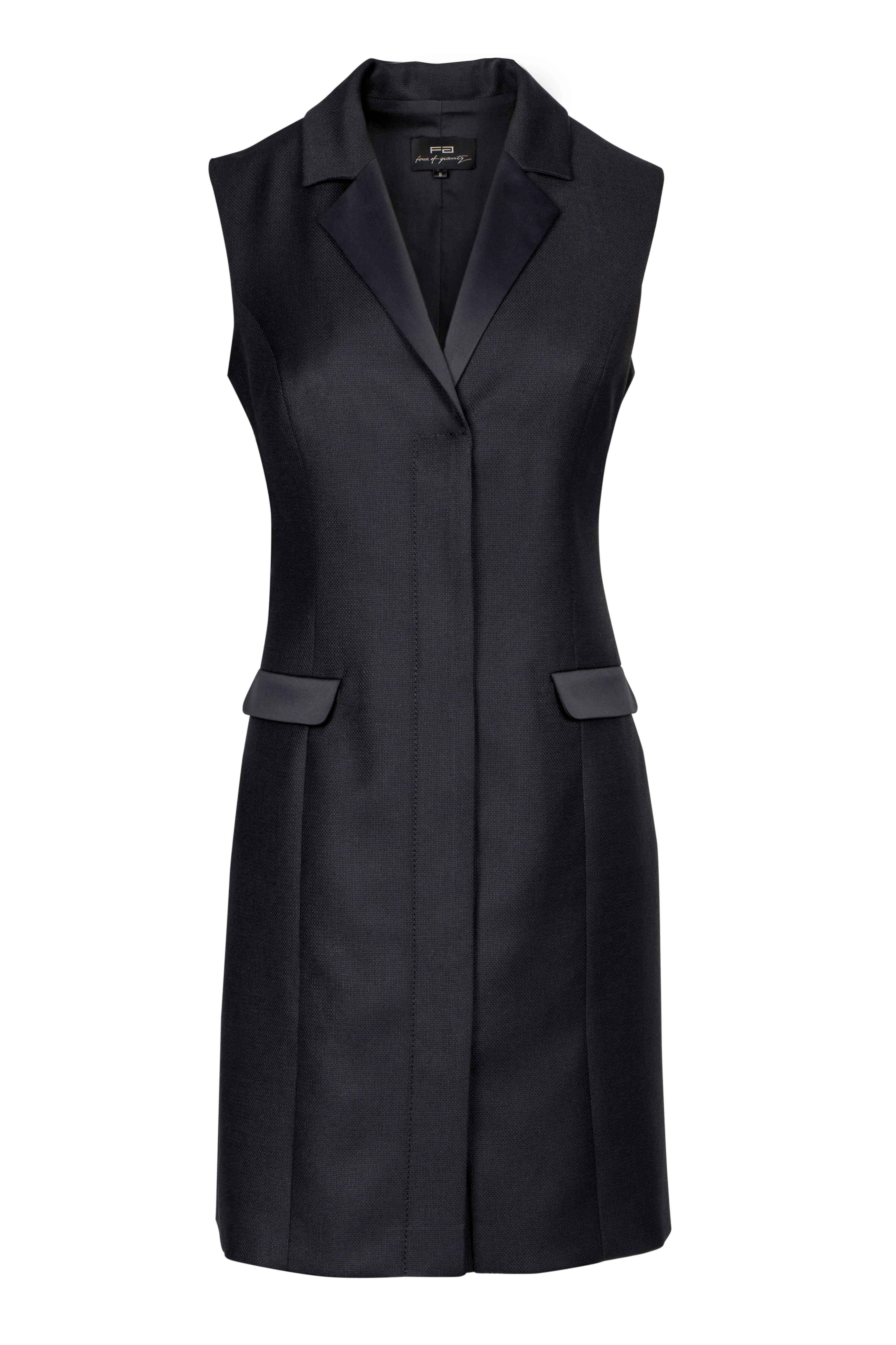 Sleveless Black Wool Blazer Dress Sleveless Black Wool Blazer Dress
