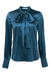 Bow-Tie Blue Silk Blouse