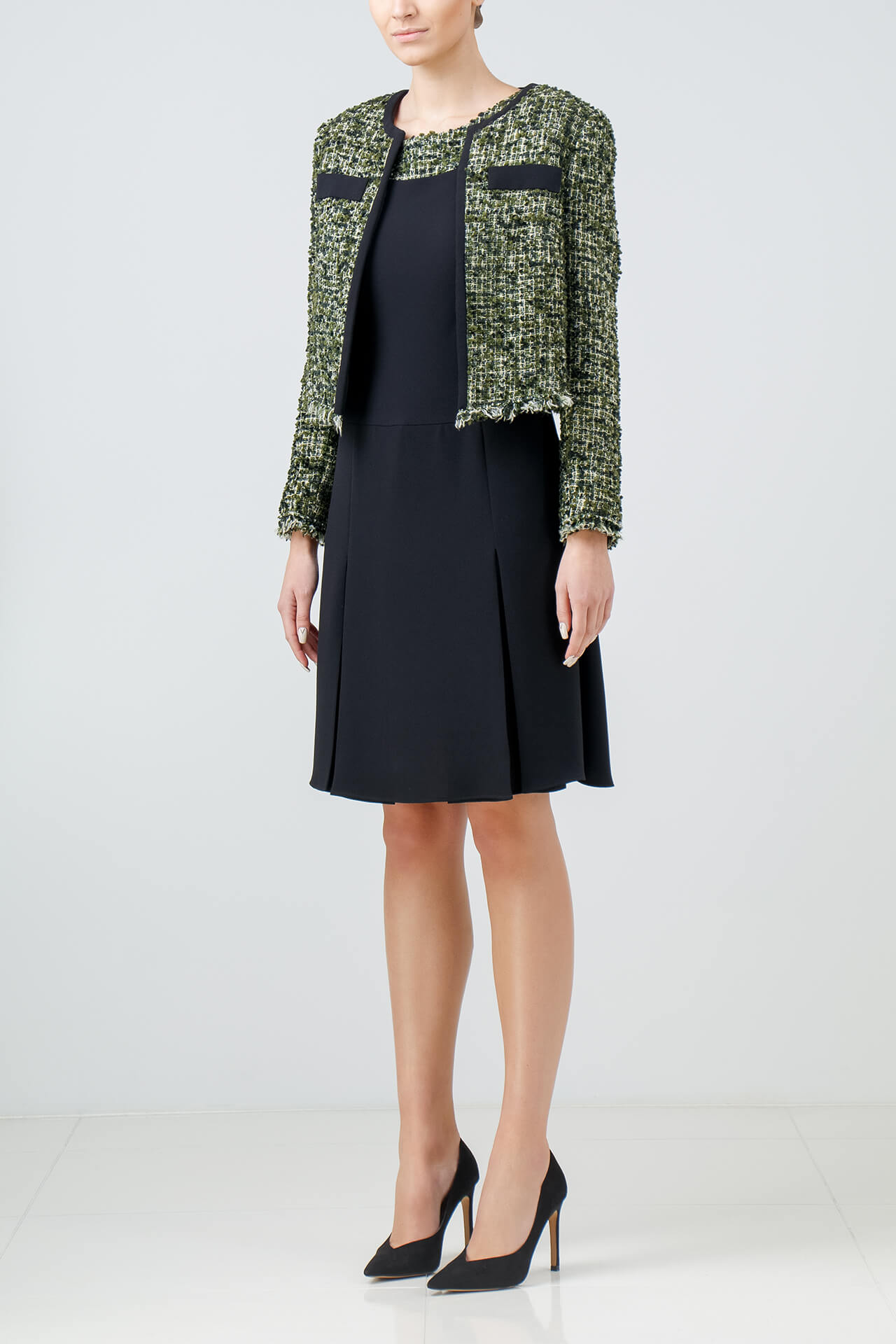 Tweed jacket with contrasting flap pockets