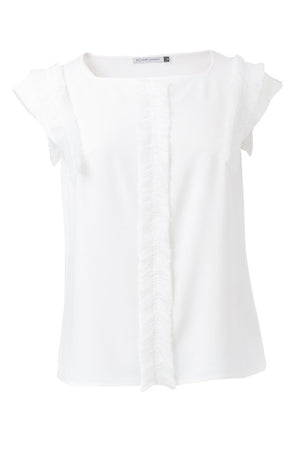 Viscose top with fringed detail