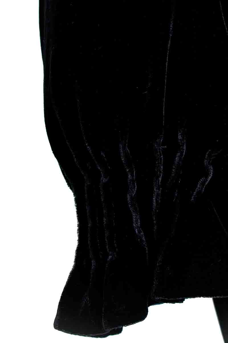 Long black silk velvet evening dress