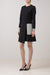 Black stretch wool dress with tweed detail