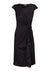 Gathered & twisted viscose jersey dress in black