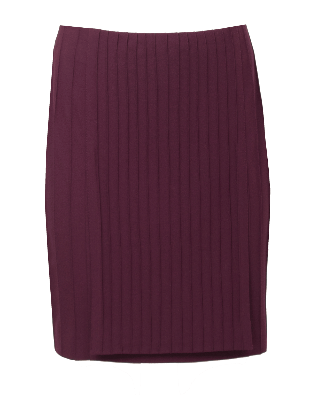 Burgundy viscose-blend crepe skirt