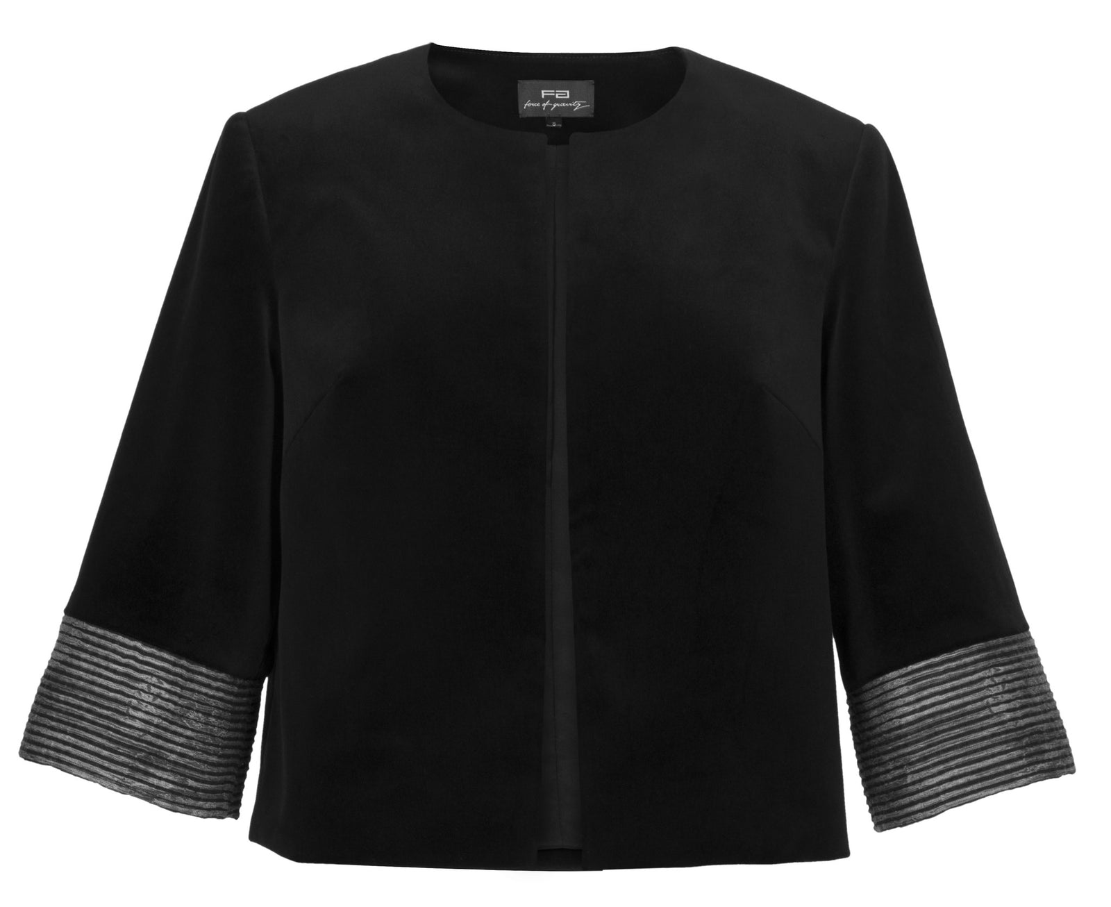 Contrasting cuff black velvet jacket