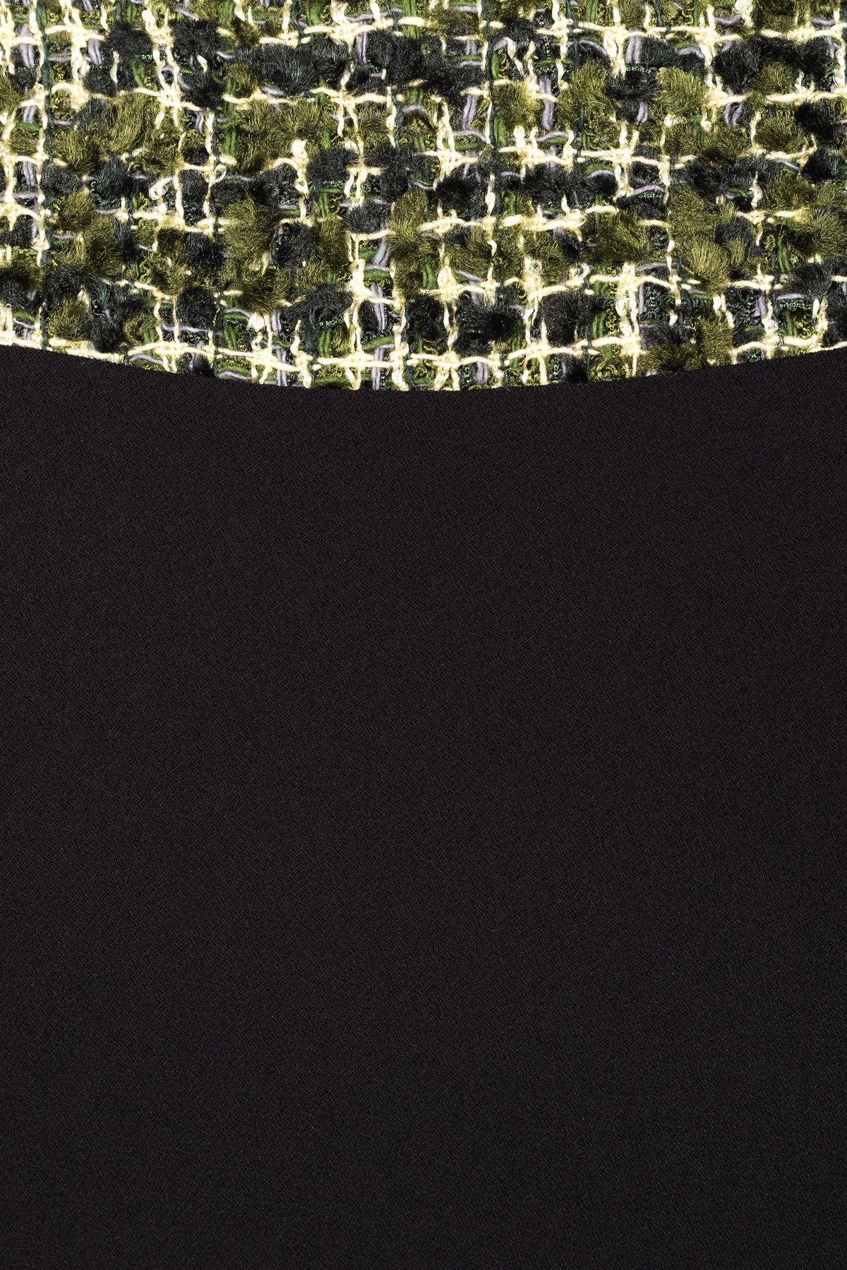 Crepe dress with contrasting tweed detail