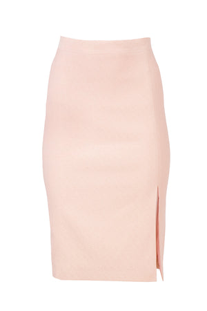 Stretch light pink pencil skirt