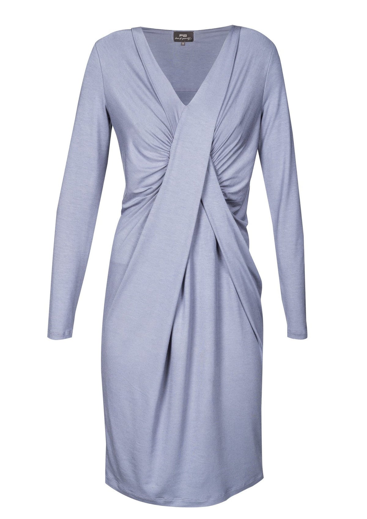 Viscose &amp; cashmere blend dress in light blue