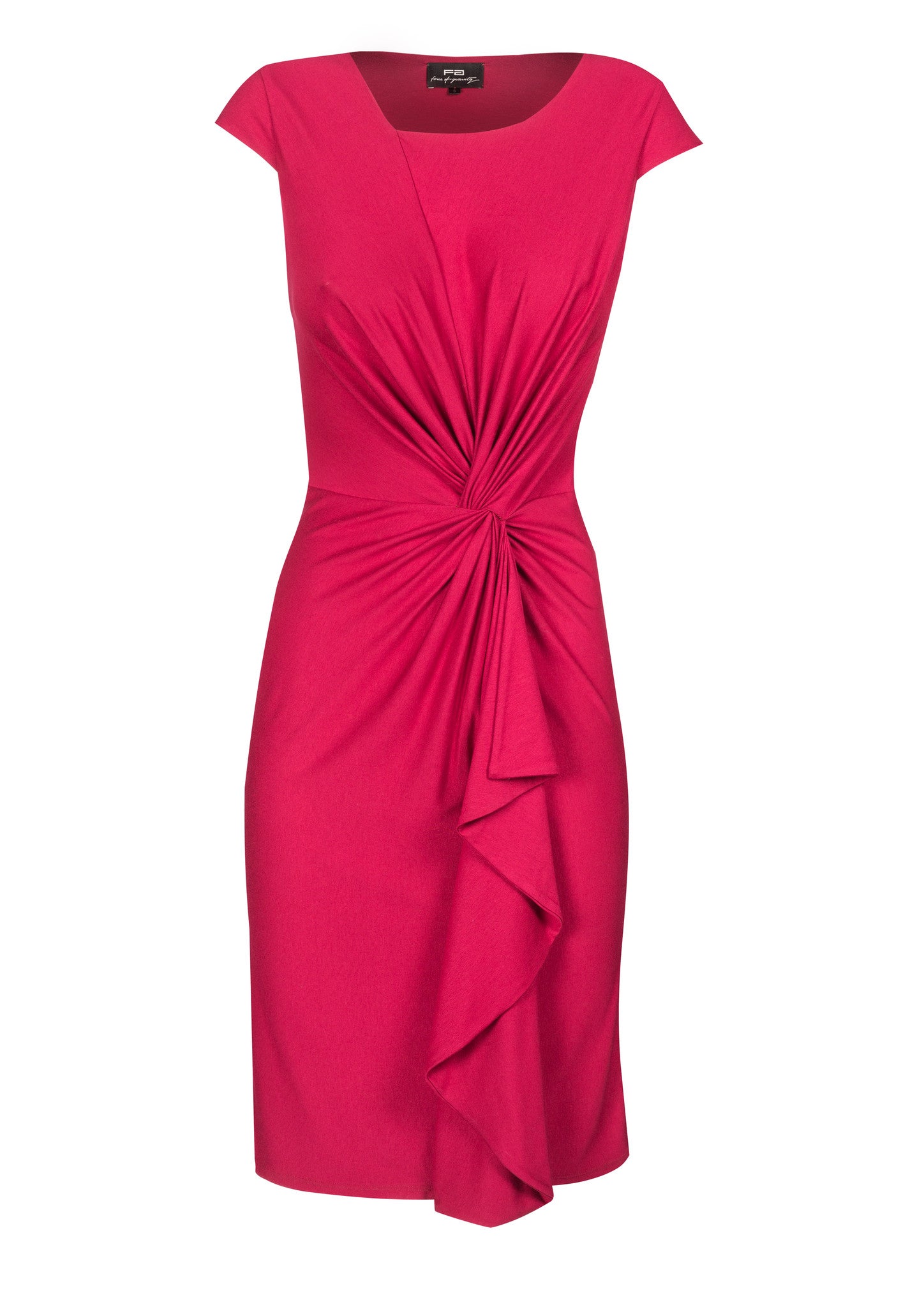 Gathered & twisted viscose jersey dress